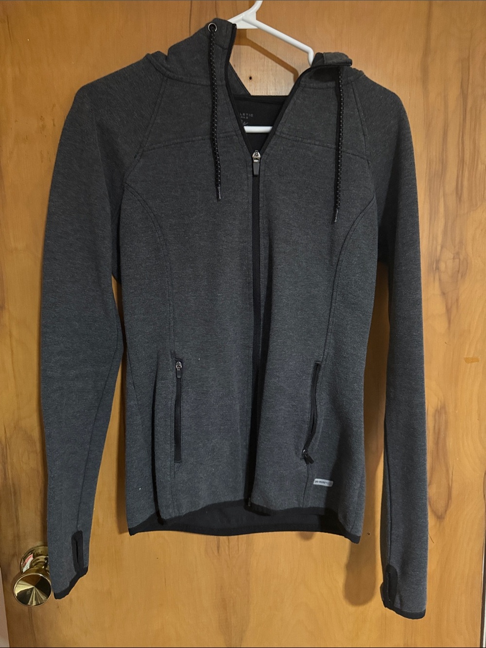 Athletic Works Dark Gray Full-Zip Hooded Jacket
